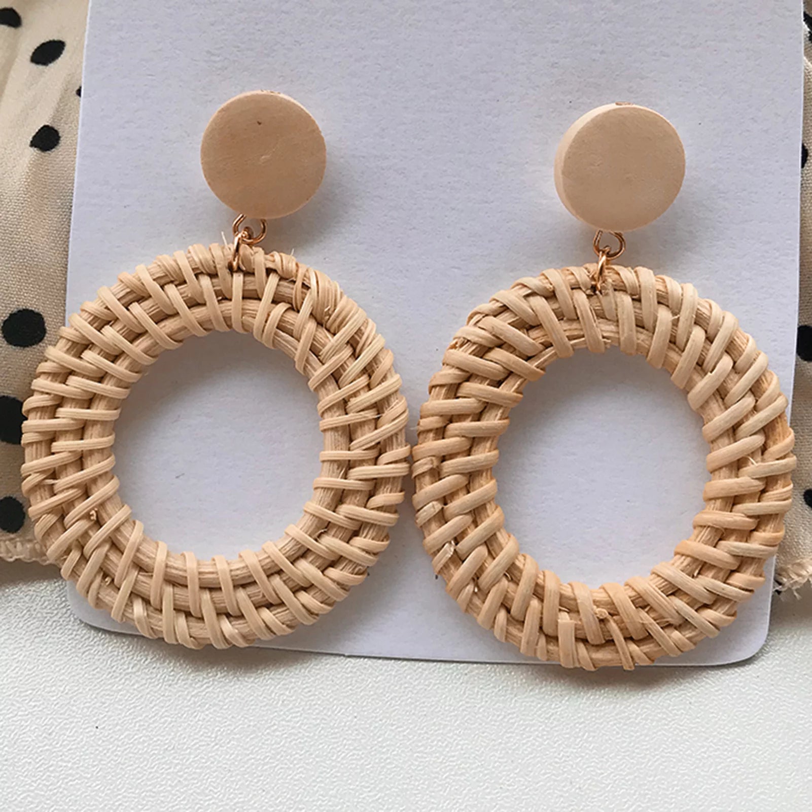 4 Pairs Rattan Earrings