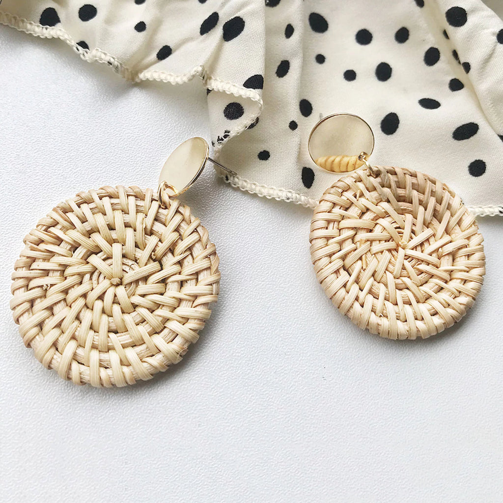 4 Pairs Rattan Earrings