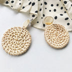 4 Pairs Rattan Earrings
