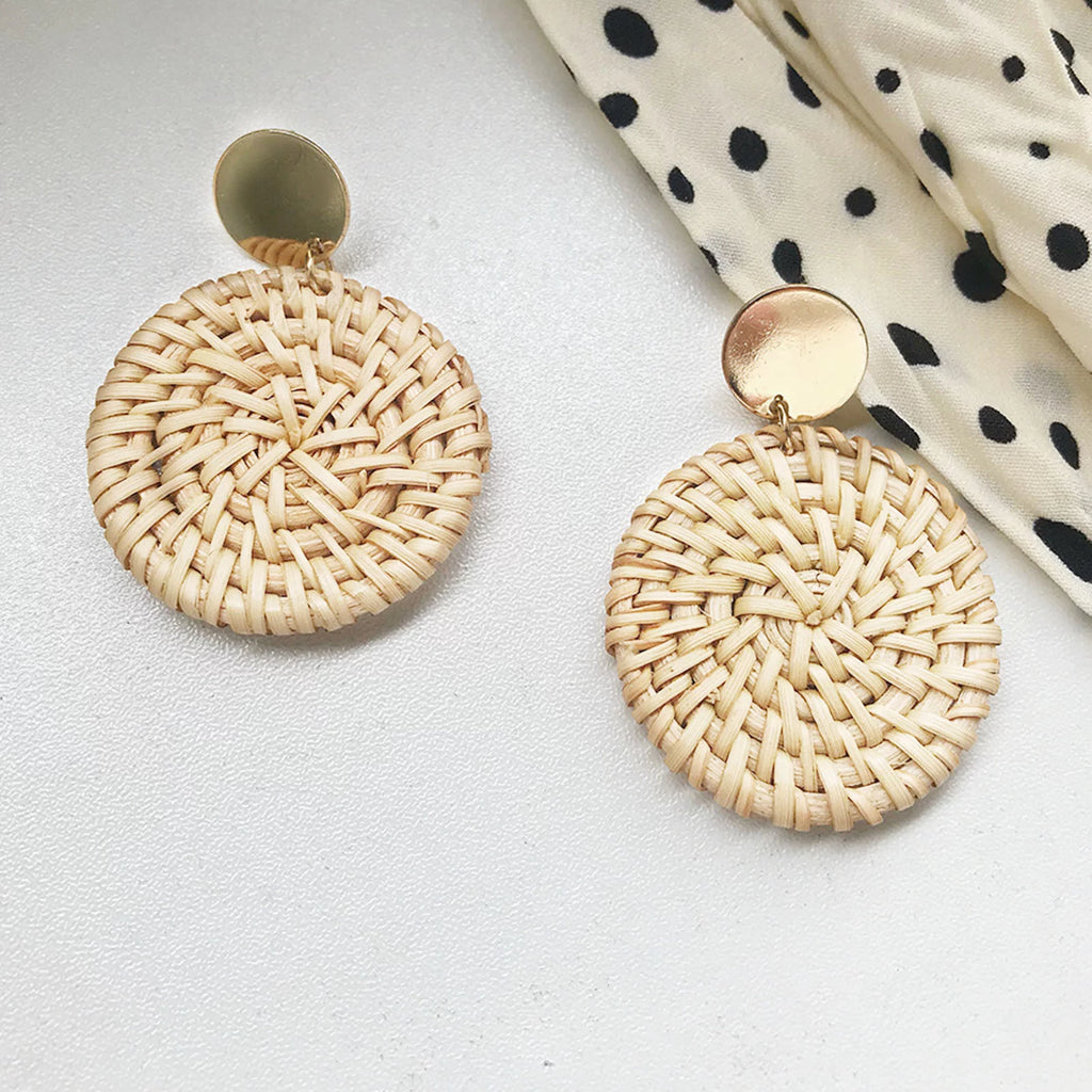4 Pairs Rattan Earrings