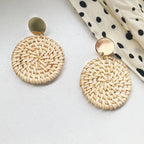 4 Pairs Rattan Earrings