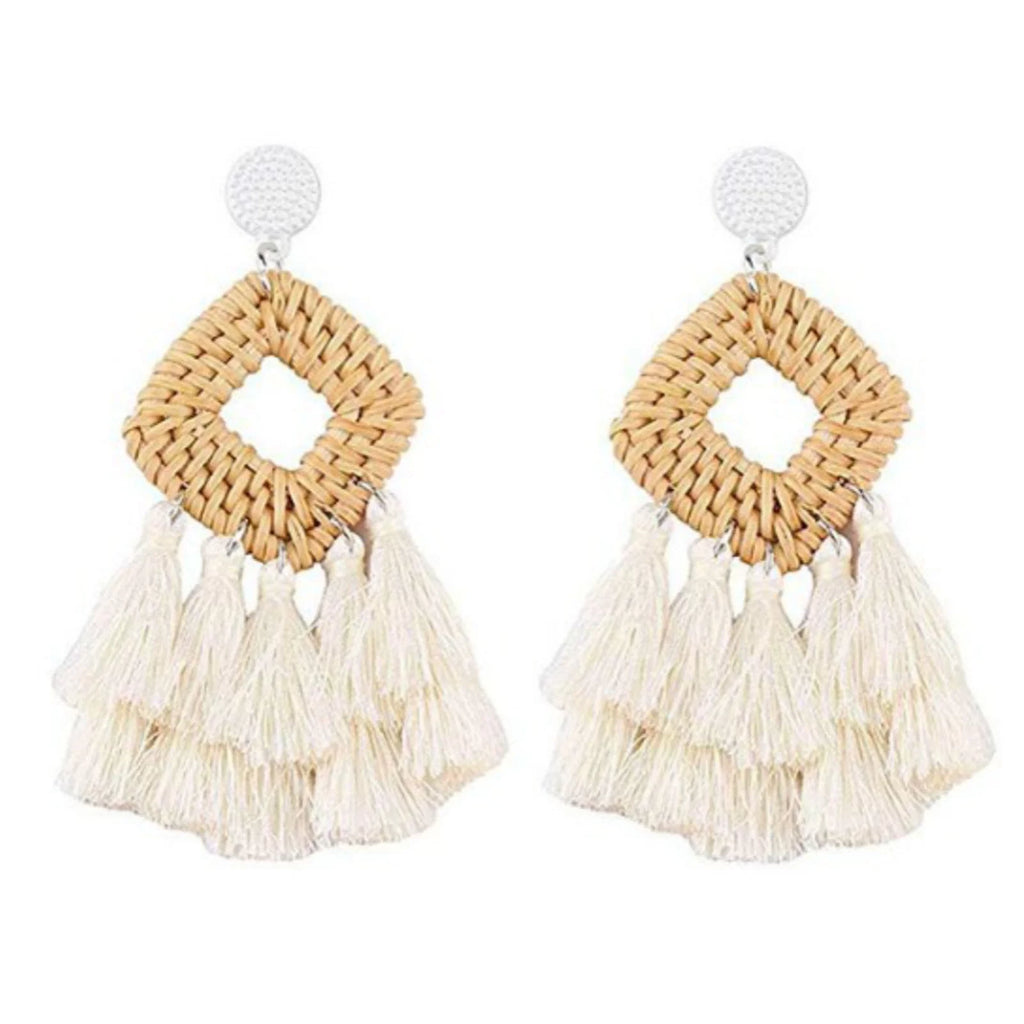 4 Pairs Rattan Earrings