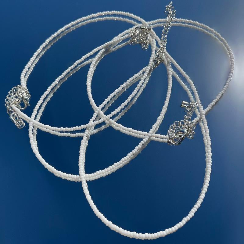 White Seed Bead Necklace